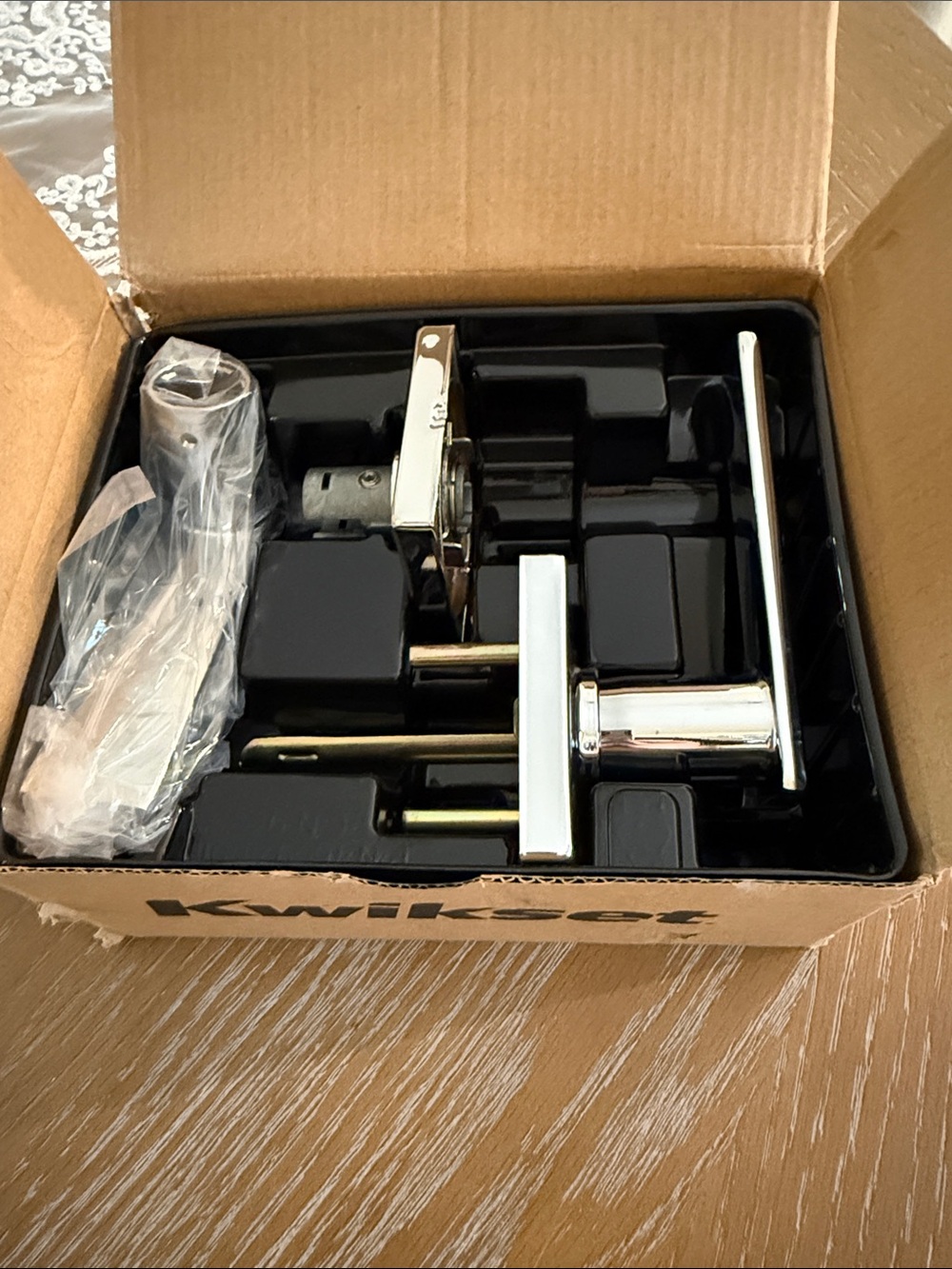 Silver Kwikset Doorhandle